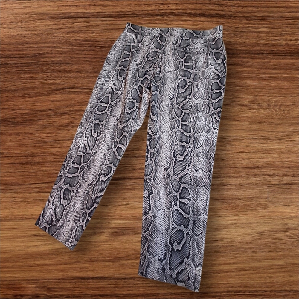 Michael Kors Snakeskin Print Cotton Stretchy Ankle Pants Women Size 16 - Picture 6 of 14
